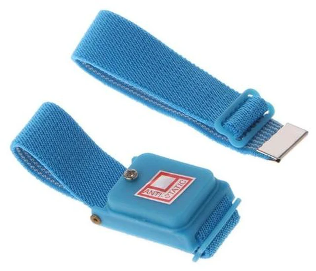 Main image of Blue Anti Static Wrist Strap Cordless Bracelet Wireless Adjustable Electrostatic ESD Discharge Cable Wristband