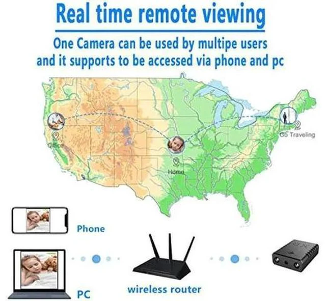 Alt view image 4 of 5 - Rettru XD-WiFi Smallest Surveillance Camera Wi-Fi HD 1080P with Night Vision,Motion Detection,Cloud Storage,Remote Viewing,Compatible with Android/iOS Phone APP,Window/MAC PC