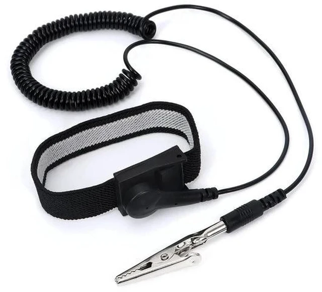 Main image of 2PC 11 Inch Adjustable ESD Anti Static Wrist Strap with Alligator Clip & Extended Cord, Grounding Bracelet for PC Assembly & Electronic Repair