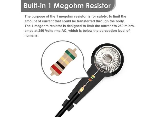 Alt view image 5 of 7 - 2PC 11 Inch Adjustable ESD Anti Static Wrist Strap with Alligator Clip & Extended Cord, Grounding Bracelet for PC Assembly & Electronic Repair