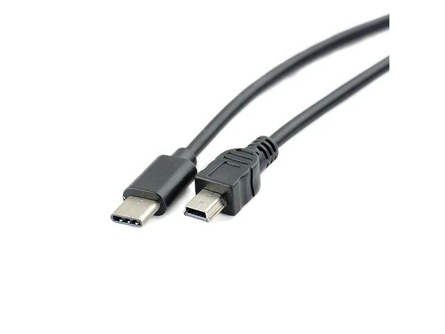 Alt view image 4 of 5 - 1pc USB Type-c to Mini USB Cable USB-C Male to Mini-B Male Converter Adapter Lead Data Cable 30cm