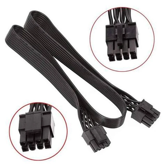 Alt view image 2 of 4 - PCIe 8 Pin Male to CPU 8 Pin (4+4) Male EPS-12V Motherboard Power Adapter Cable for Seasonic Modular Power Supply, 60cm