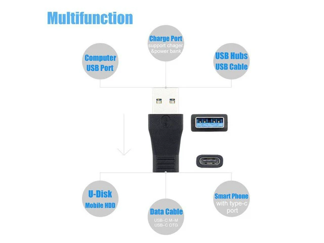 Alt view image 2 of 2 - USB-C USB 3.1 Type C Female to USB 3.0 A Male Adapter Converter Support Data Sync & Charging