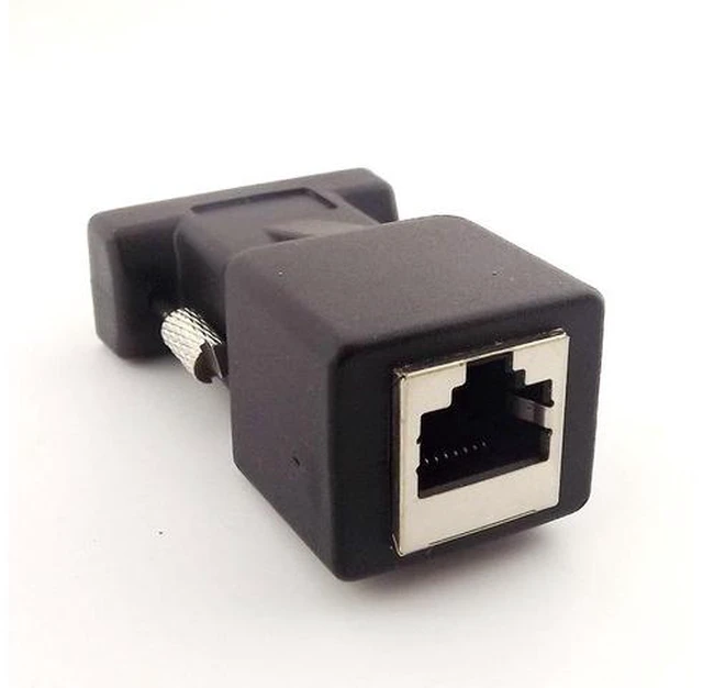 Alt view image 2 of 4 - 1pcs DB9 RS232 Male to RJ45 Female Extender Connector CAT5 5e Network Cable Adapter