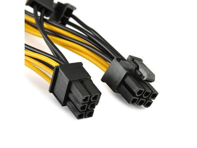 Alt view image 2 of 6 - PCI-e PCIe 8Pin Female to CPU 6Pin Male Power Conversion Cable 12V 6 Pin to PCI express 8 Pin Power Supply Cable