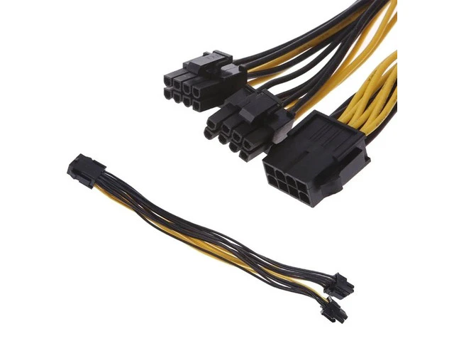 Alt view image 3 of 6 - PCI-e PCIe 8Pin Female to CPU 6Pin Male Power Conversion Cable 12V 6 Pin to PCI express 8 Pin Power Supply Cable