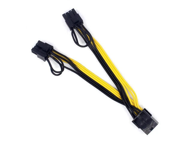 Alt view image 4 of 6 - PCI-e PCIe 8Pin Female to CPU 6Pin Male Power Conversion Cable 12V 6 Pin to PCI express 8 Pin Power Supply Cable