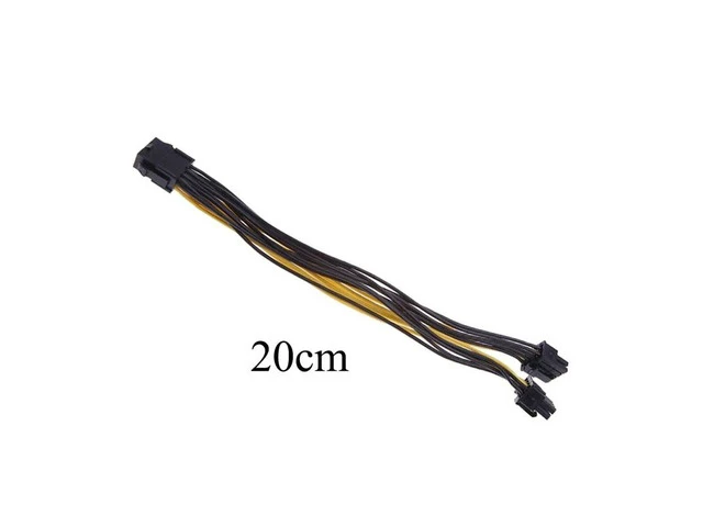 Alt view image 6 of 6 - PCI-e PCIe 8Pin Female to CPU 6Pin Male Power Conversion Cable 12V 6 Pin to PCI express 8 Pin Power Supply Cable