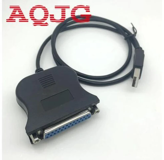 Main image of Black Bi-directional Parallel Interface Communication USB to 25 Pin DB25 Parallel Printer Cable Adapter Cord Converter