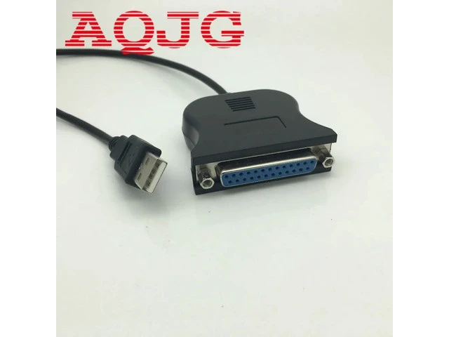 Alt view image 3 of 5 - Black Bi-directional Parallel Interface Communication USB to 25 Pin DB25 Parallel Printer Cable Adapter Cord Converter