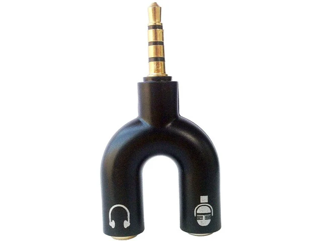 Alt view image 2 of 2 - 3.5mm Male to 2 Female Headphone Mic Audio Y Splitter Adapter with Separate Headphone/Microphone Plugs