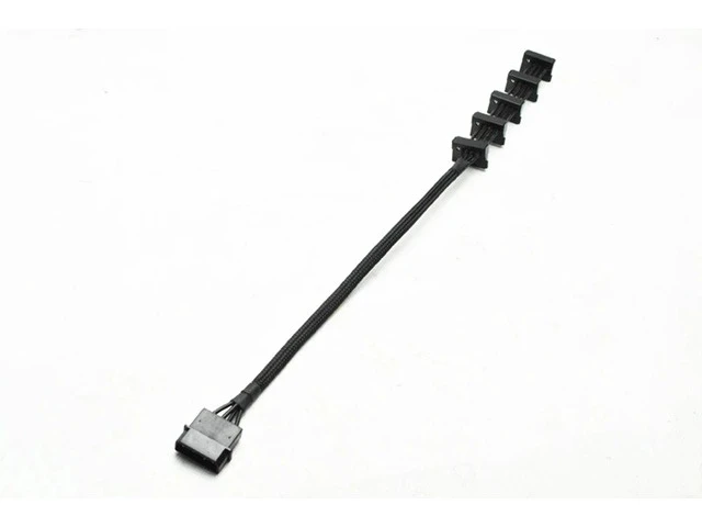 Alt view image 4 of 5 - High Quality 1 Pcs Practical Durable PC Server 4 pins IDE Molex 1 to 5 SATA Power Cable Adapter Splitter Cables 18AWG Black 40cm