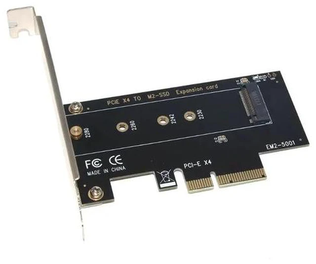 Main image of M key M.2 NVMe SSD to PCIe Adapter Card PCI Express 3.0 x4 2230 2242 2260 2280 Size M.2 SSD Riser Card support PCI-E X4, X8, X16