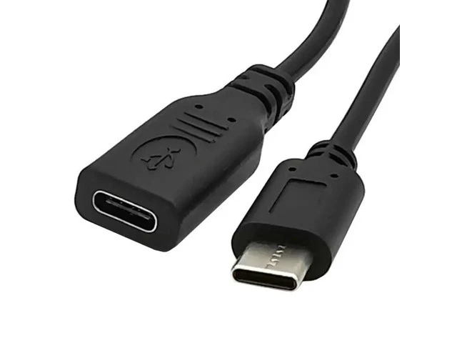 Alt view image 3 of 5 - USB 2.0 Type C Male to Female USB-C Extension Cable With ON/OFF Switch 3A 22AWG 30V Cord
