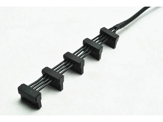 Alt view image 2 of 5 - High Quality 1 Pcs Practical Durable PC Server 4 pins IDE Molex 1 to 5 SATA Power Cable Adapter Splitter Cables 18AWG Black 40cm