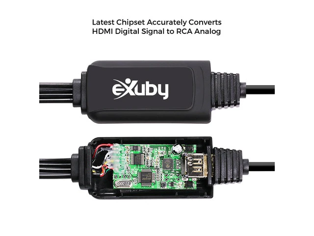 Alt view image 5 of 7 - HDMI to RCA Cable - Hassle Free - Converts Digital HDMI signal to Analog RCA/AV - Works w/ TV/HDTV/XBOX 360/PC/DVD & More - All-In-One Converter Cable Saves You Money - HDMI to AV Converter