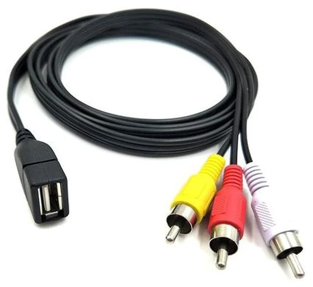 Main image of USB to RCA Cable,3 RCA to USB Cable,AV to USB, USB 2.0 Female to 3 RCA Male Video A/V Camcorder Adapter Cable for TV/Mac/PC 5ft