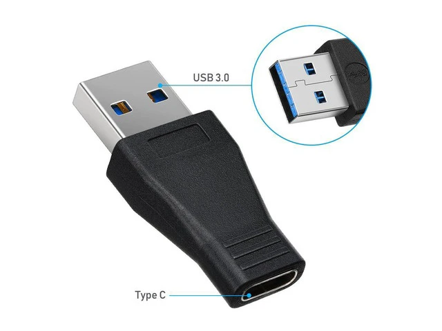 Alt view image 2 of 3 - 2pcs USB 3.0 Male to Type C Female Adapter Type A to C USB 3.0 Male to 3.1 Female Adapter Converter Support Data Sync & Charging