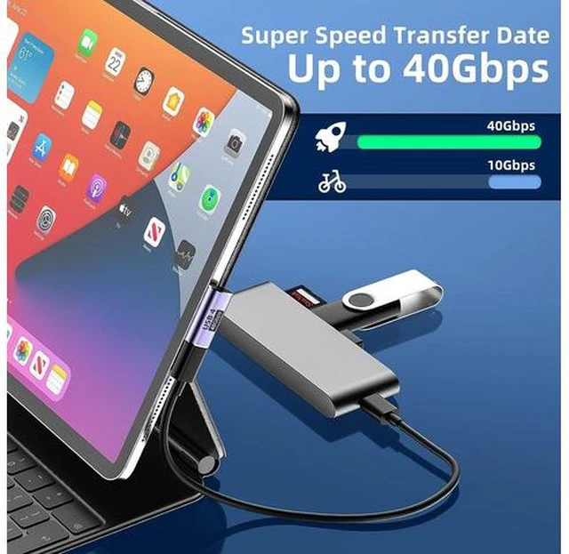 Alt view image 5 of 7 - USB C Right Angle Adapter (4 Pack) USB C 90 Degree Adapter with 8K 60Hz Video 40 Gbps Data Transfer PD 100W Compatible for Thunderbolt 3/4, MacBook Pro/Air, USB-C HUB/Dock and More Type C Devices