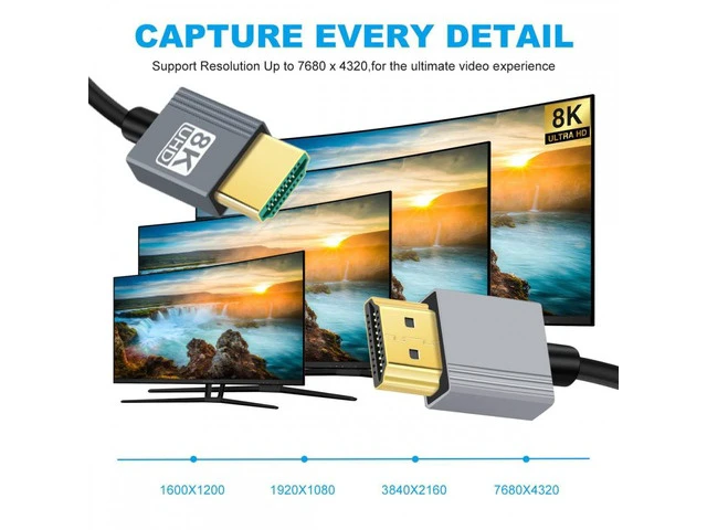 Alt view image 7 of 7 - HDMI 8K to HDMI 2.1 Ultra Soft High Flex HDTV Cable Hyper Super Flexible Cord High Speed Type-A Male to Male for Computer HDTV (0.5m)