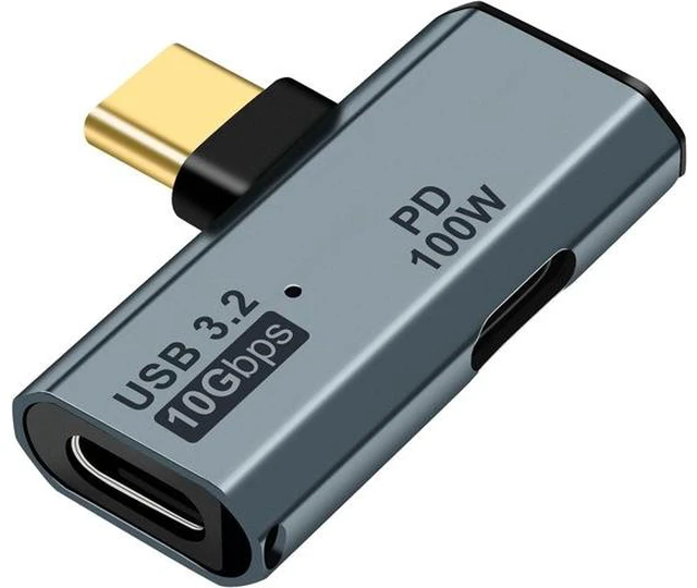 Main image of USB C OTG Adapter Type C 100W PD Charging USB C to Dual USB C Splitter for iPhone 15 Pro Max Google TV Chromecast 2020 MacBook Samsung Galaxy S22/S23(Gray)