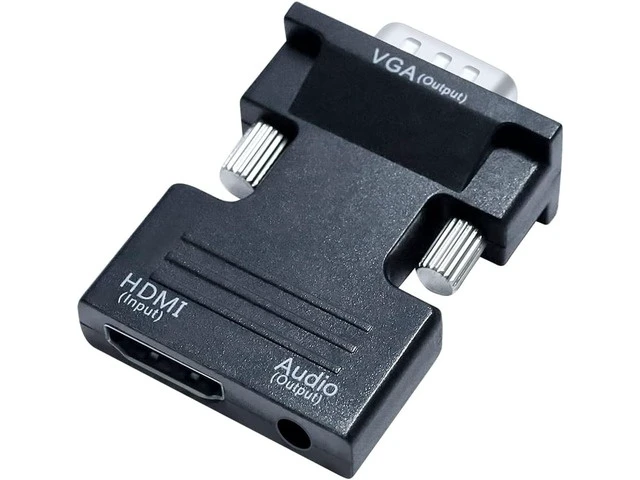 Alt view image 6 of 7 - DTech HDMI to VGA Adapter with 3.5mm Audio Port (PC HDMI Source Output to VGA TV) for Old Computer Monitor Laptop Projector 1080P Video (Female HDMI in Male VGA Out adaptador)