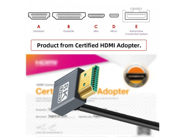Alt view image 6 of 7 - Up Angled HDMI 8K to HDMI 2.1 Ultra Soft High Flex HDTV Cable Hyper Super Flexible Cord 90 Degree High Speed Type-A Male to Male for Computer HDTV (2.0m)