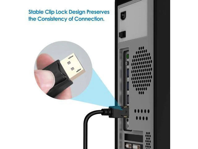 Alt view image 3 of 7 - Displayport to HDMI, 4K DP to HDMI Cable Gold-Plated High Speed (4K 30Hz, 1080P 120Hz) Uni-Directional Video Display Cord Compatible for HP Monitor Projector Computer,10 ft.