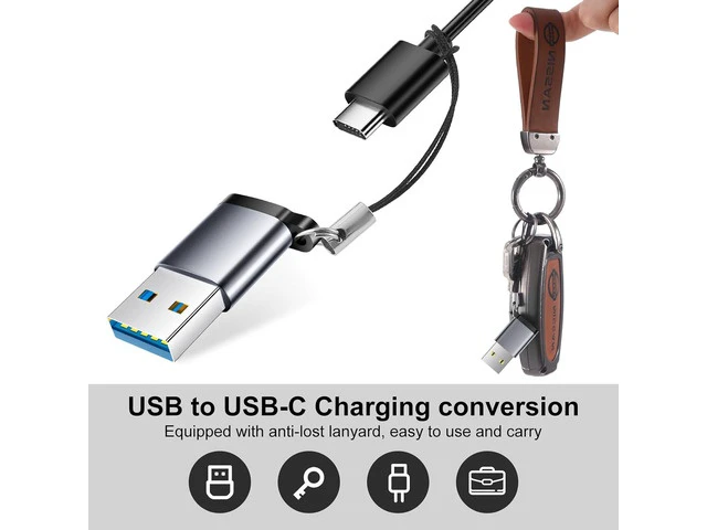 Alt view image 5 of 7 - USB to C Adapter 6 Pack USB to USBC Adapter USB A to C Adapter USBC to USB Adapter USB 3.0 to USB C Female USB-C to USB Adapter for iPhone 15 14 13 MacBook iPad AirPods and More Grey