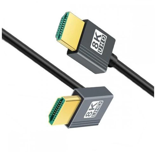 Main image of Down Angled HDMI 8K to HDMI 2.1 Ultra Soft High Flex HDTV Cable Hyper Super Flexible Cord 90 Degree High Speed Type-A Male to Male for Computer HDTV (1.0m)
