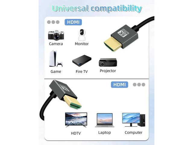 Alt view image 7 of 7 - 8K Up Angle HDMI Coiled Cable 2.2FT, 270 Degree Short HDMI to HDMI Cable, Spring Spiral HDMI 2.1 Cable 8K@60Hz,48Gbps,for Camera/TV/Capture Cards/Tablet