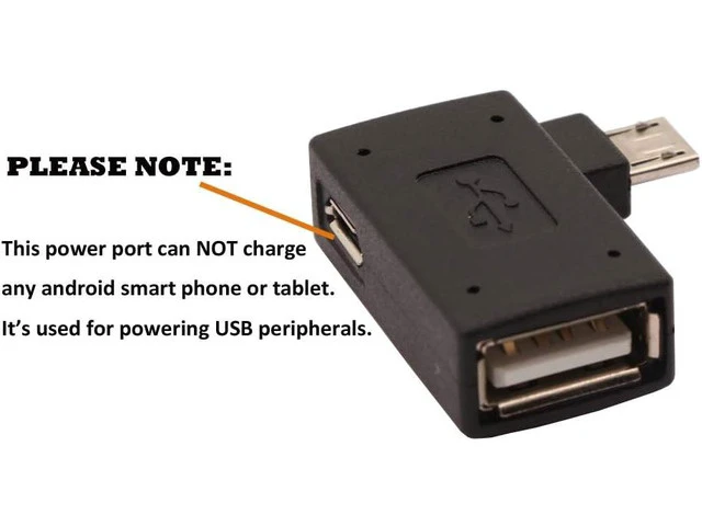 Alt view image 6 of 6 - 2-in-1 Powered Micro USB to USB OTG Adapter 90 Degree Right Angled for FireStick S/NES Classic Mini Sega Genesis and More - 2 Pack