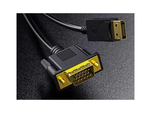 Alt view image 4 of 7 - Displayport to VGA Cable Dafensoy DisplayPort to VGA Adapter Gold Plated DP Male to VGA Male Cable for Connects DP Port from Desktop Laptop to Monitor Projector with VGA Port (1.8m/6Feet)