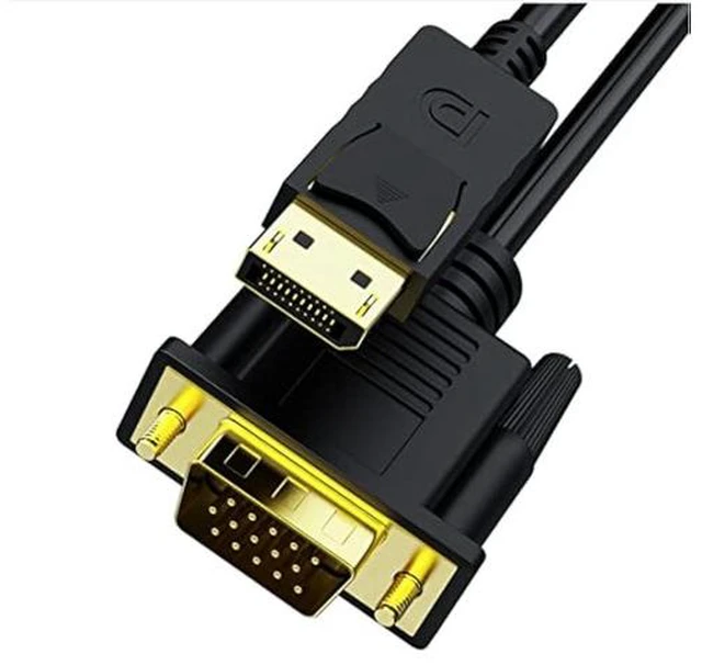Main image of Displayport to VGA Cable Dafensoy DisplayPort to VGA Adapter Gold Plated DP Male to VGA Male Cable for Connects DP Port from Desktop Laptop to Monitor Projector with VGA Port (1.8m/6Feet)