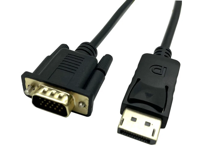 Alt view image 5 of 7 - Displayport to VGA Cable Dafensoy DisplayPort to VGA Adapter Gold Plated DP Male to VGA Male Cable for Connects DP Port from Desktop Laptop to Monitor Projector with VGA Port (1.8m/6Feet)