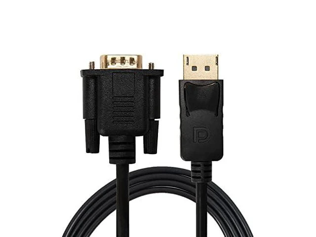 Alt view image 6 of 7 - Displayport to VGA Cable Dafensoy DisplayPort to VGA Adapter Gold Plated DP Male to VGA Male Cable for Connects DP Port from Desktop Laptop to Monitor Projector with VGA Port (1.8m/6Feet)