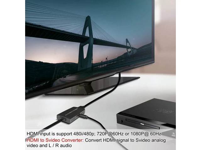 Alt view image 2 of 5 - RCA Composite Video and Svideo to HDMI Converter Resolution 1080P/ 720P Compatible with WII/WII U PS1/ 2/3 STB Xbox VHS VCR Blue-Ray DVD Players