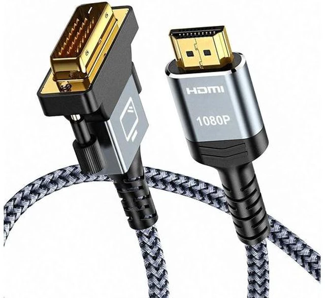 Main image of HDMI A to DVI Adapter Cable 6FT High-Speed Gold-Plated Plug and Play Bi-Directional Nylon Braid 1080p DVI to HDMI Adapter for Televison/Monitor/Video Card/Graphics Card