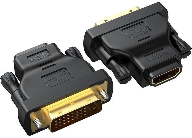Main image of DVI to HDMI Adapter 2-Pack Bidirectional Female HDMI to DVI-D(24+1) Male Adapter with Gold-Plated for Computer Monitor Projector TV PS3/4/5 Nintendo Switch and More