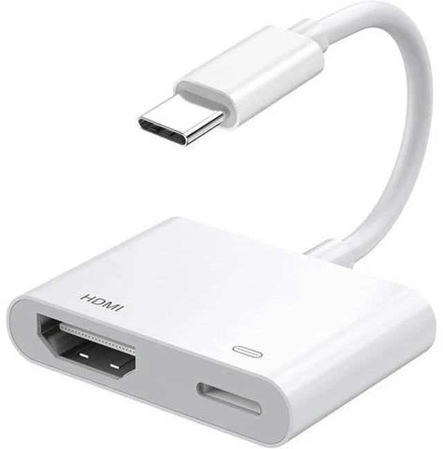 Main image of USB C to HDMI Digital AV Adapter for iPhone 16 15 1080P Video & Audio Sync Screen Converter AV Adapter with Charging Port for iPhone 16/16 Plus/16 Pro/16 Pro Max/15/15 Plus S23 XPS 17 Surface Book 3