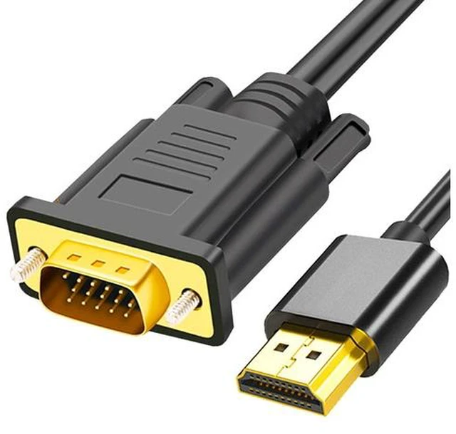 Main image of HDMI to VGA 6FT Gold-Plated HDMI to VGA Cable (Male to Male) Compatible for Computer Desktop Laptop PC Monitor Projector HDTV Raspberry Pi Xbox and More (1)