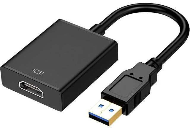 Main image of USB to HDMI Adapter for Monitor Windows 11/10 / 8 HDMI USB Converter for Laptop Mac MacBook pro USB 3.0 USB 2.0 HDMI Cable Multiple Monitors for Desktop PC TV Black