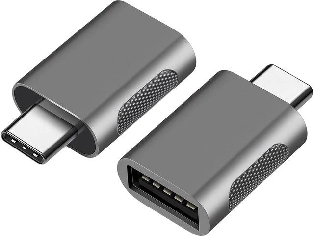 Main image of USB C Adapter (2 Pack) High-Speed Data Transfer USB-C to USB 3.0 Female Adapter for MacBook Pro 2020 iPad Pro 2020 Samsung Notebook 9 Dell XPS & More Type C Devices (Space Gray)