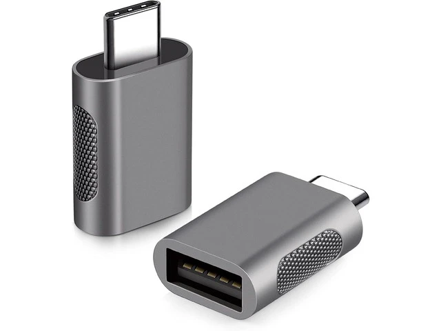 Alt view image 2 of 7 - USB C Adapter (2 Pack) High-Speed Data Transfer USB-C to USB 3.0 Female Adapter for MacBook Pro 2020 iPad Pro 2020 Samsung Notebook 9 Dell XPS & More Type C Devices (Space Gray)