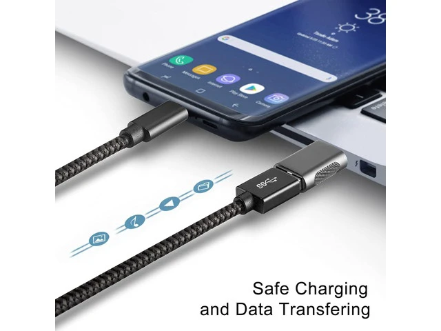 Alt view image 6 of 7 - USB C Adapter (2 Pack) High-Speed Data Transfer USB-C to USB 3.0 Female Adapter for MacBook Pro 2020 iPad Pro 2020 Samsung Notebook 9 Dell XPS & More Type C Devices (Space Gray)