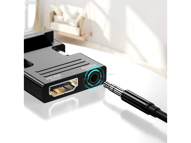 Alt view image 4 of 6 - HDMI to VGA Adapter Converter Audio Output Computer Set-top Box Connector Dongle for Laptop PC Monitor Projector HDTV Chromebook Xbox -3.5mm Stereo Cable Included