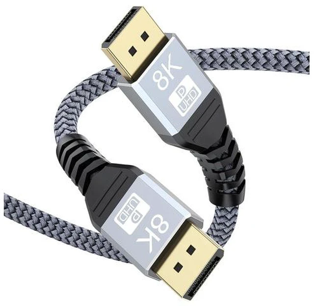 Main image of 8K DisplayPort Cable 8FT DP Cable Display Port to Display Port 1.4 8 Feet (8K@60Hz 4K@144Hz 2K@240Hz 32.4Gbps Dynamic HDR 3D HDCP2.2) for Monitor Graphics Card PC Laptop