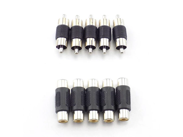 Alt view image 2 of 6 - Dual RCA Male to Male Coupler Female to Female Audio Connector Adapter AV Cable Plug For CCTV Camera Connector Video(10pcs Type A)
