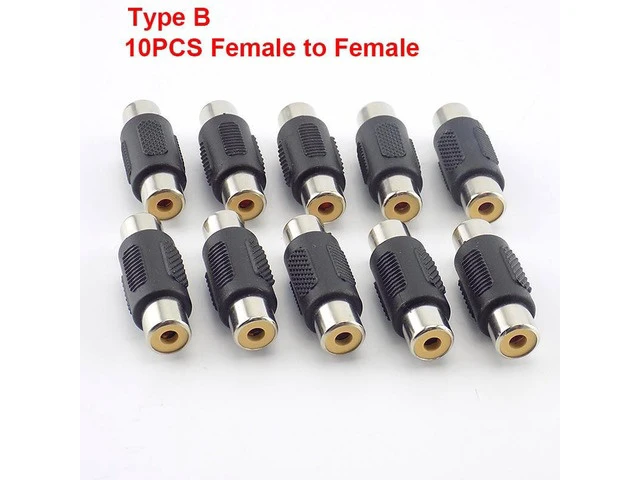 Alt view image 4 of 6 - Dual RCA Male to Male Coupler Female to Female Audio Connector Adapter AV Cable Plug For CCTV Camera Connector Video(10pcs Type A)