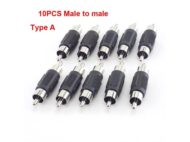 Alt view image 6 of 6 - Dual RCA Male to Male Coupler Female to Female Audio Connector Adapter AV Cable Plug For CCTV Camera Connector Video(10pcs Type A)
